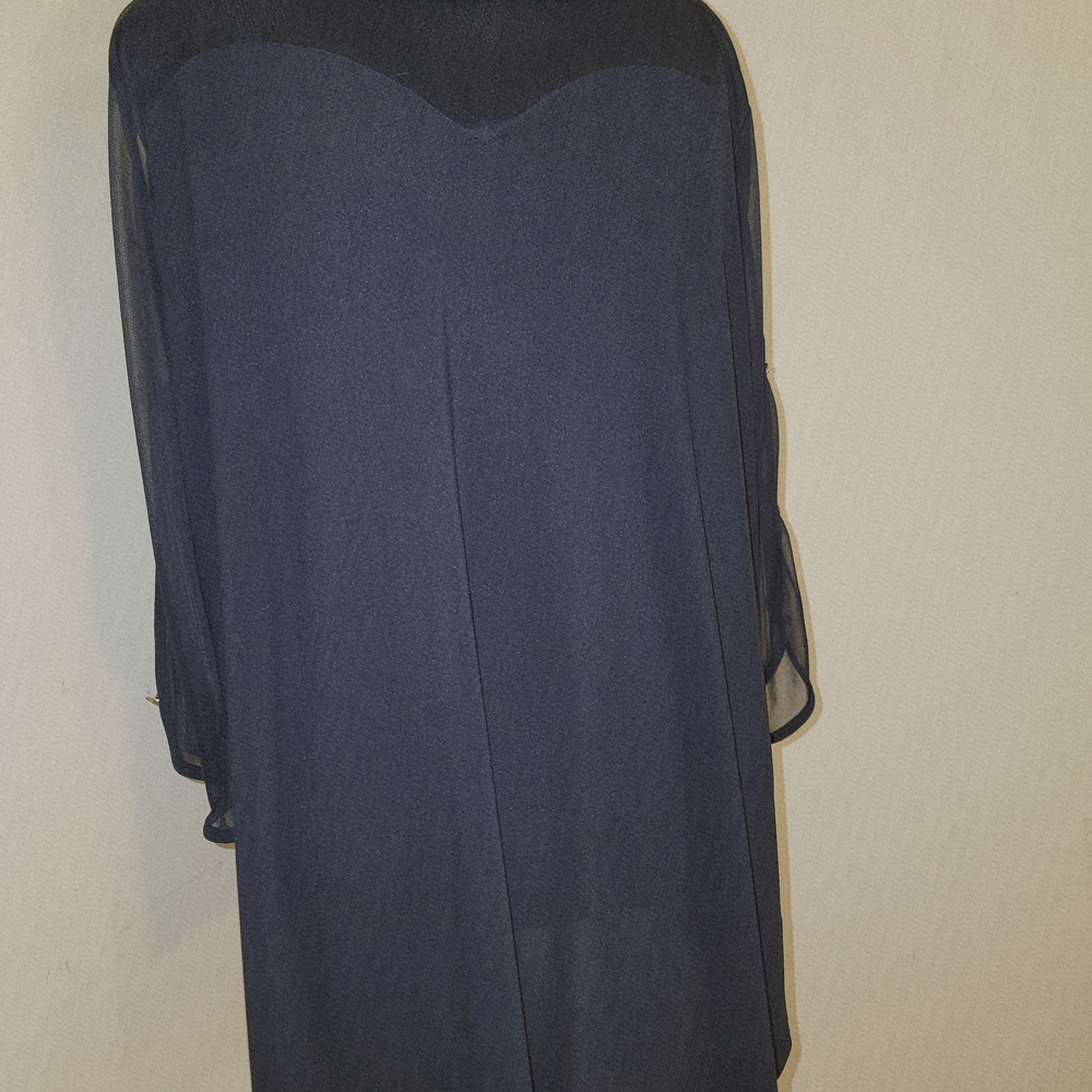 *All Tops: 5 for $25* Elegant Black Sheer Sleeve Tunic w Open Sleeves